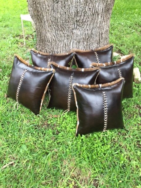 axis deer hide pillows