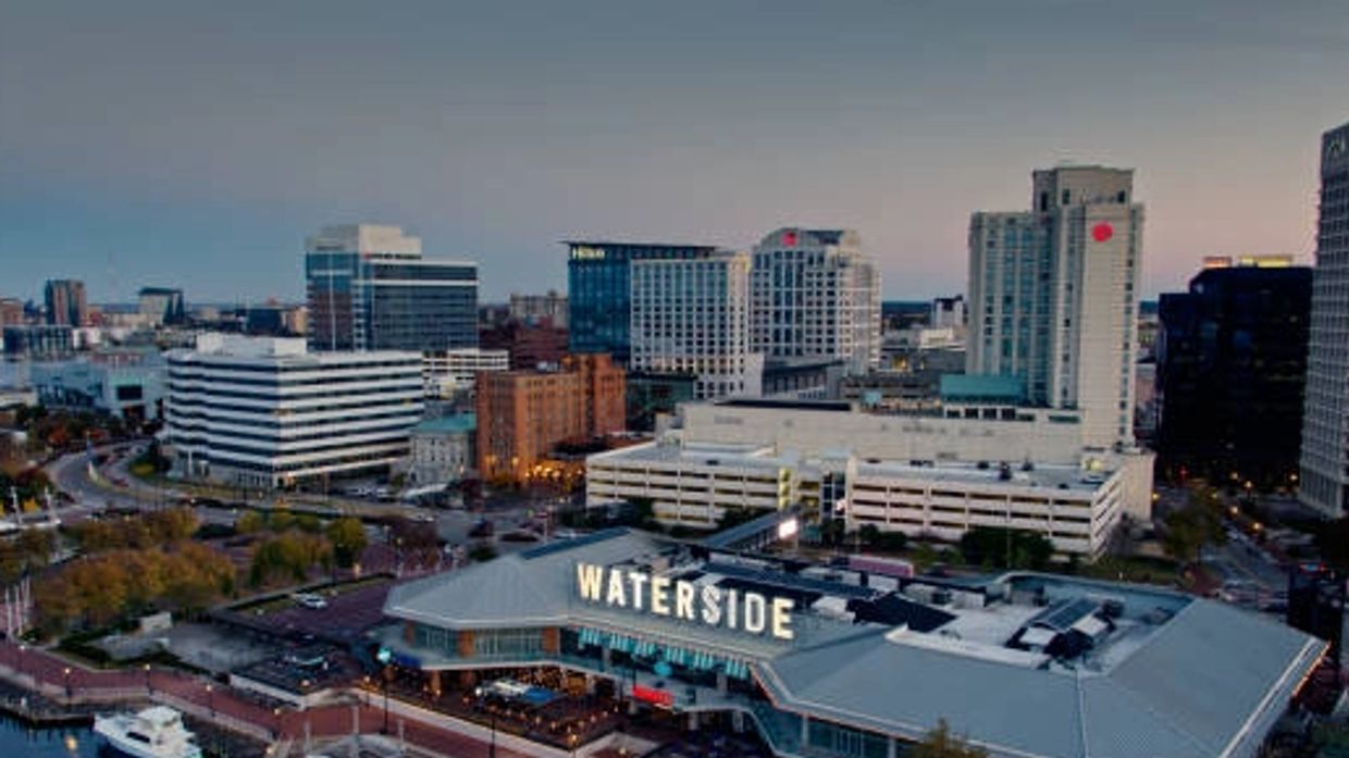 Aerial View Of Waterside Norfolk VA
