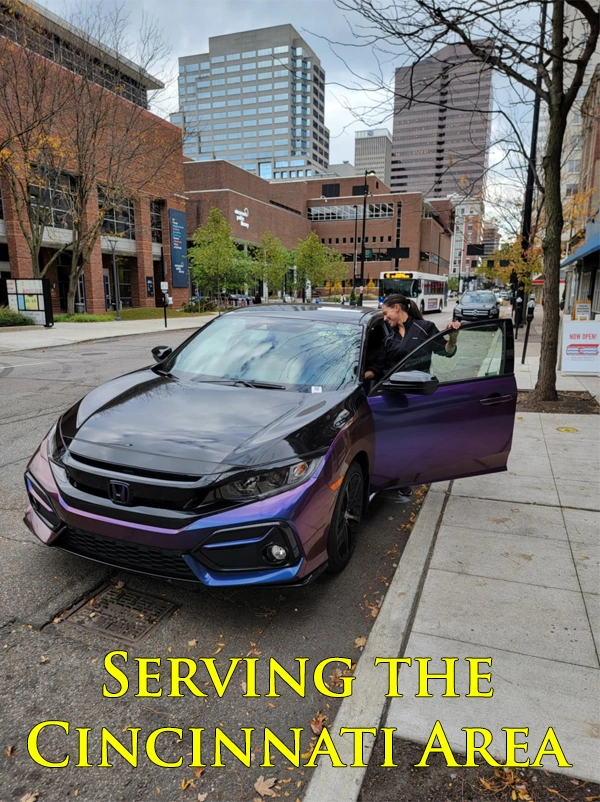 Getting on the road after using the MakerSpace vinyl printer at the Downtown Public Library