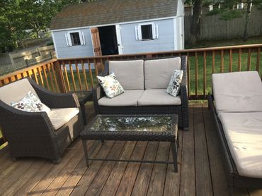 View of back deck showing outdoor seating area