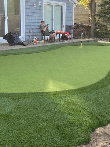 Light Green Double Fringe Artificial Turf Putting Green for yard on Orchard Lake Michigan near me