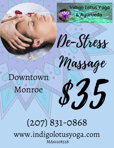 De-Stress Massage by Indigo Lotus Yoga & Ayurveda