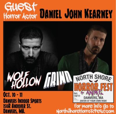 Poster for North Shore Horror Fest featuring guest horror actor Daniel John Kearney.