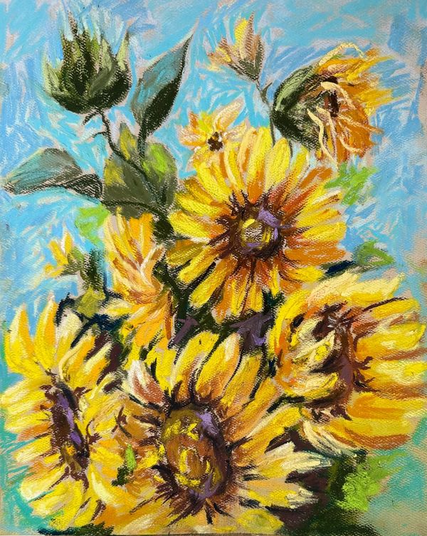 Sunflower bouquet 
Pastel 