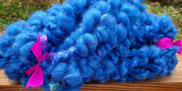 Blue handspun art yarn