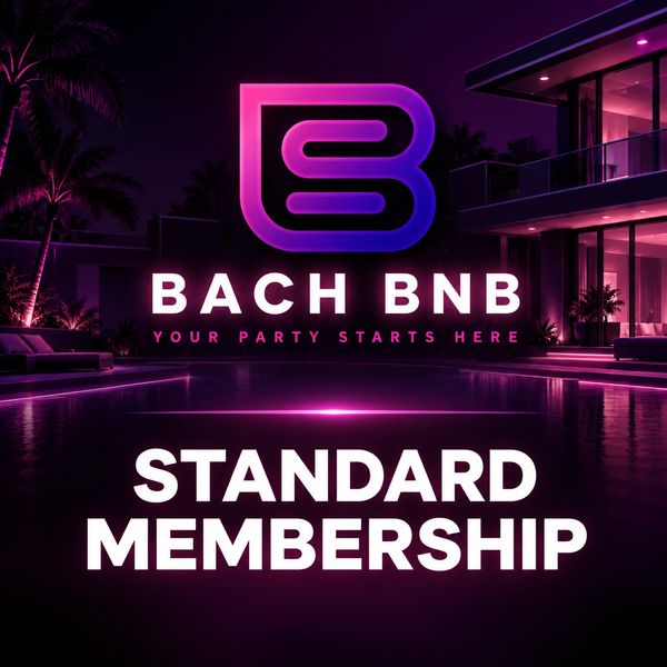 BACH BNB Standard Membership offer with neon aesthetic.