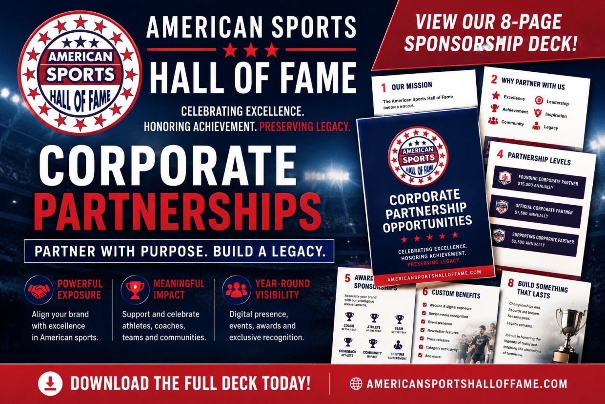 American Sports Hall of Fame promotes corporate partnerships with powerful exposure and legacy building.