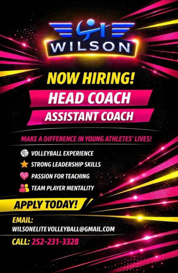 Wilson Volleyball is hiring head and assistant coaches with leadership and teaching passion.