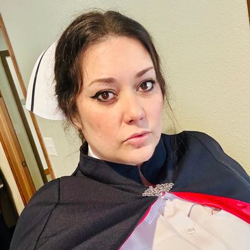 Jessica Morrígan in her Nurse Honor Guard uniform 