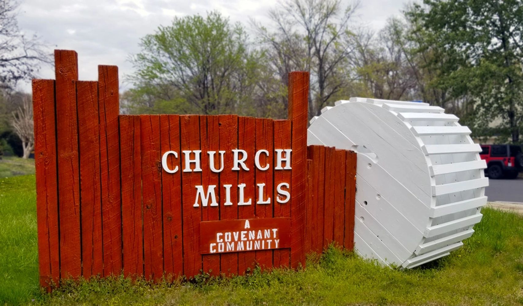 Church Mills Entrance Sign. Photo Credit: Brian Uri, used with permission.