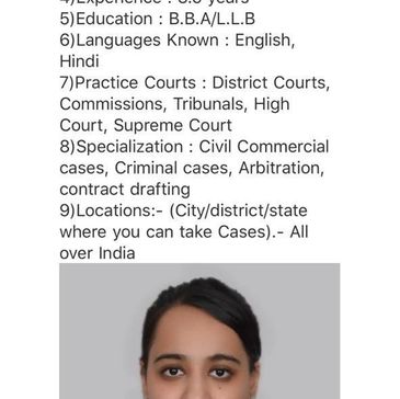 Advocate Riya Gulati: Nationwide presence. 3.5 years exp. Proficient in English, Hindi. Specializes 
