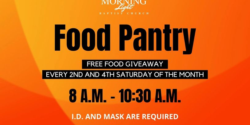 NML Food Pantry - The Food Pantry will be open every 2nd and 4th Saturdays of the month in 2022. We 