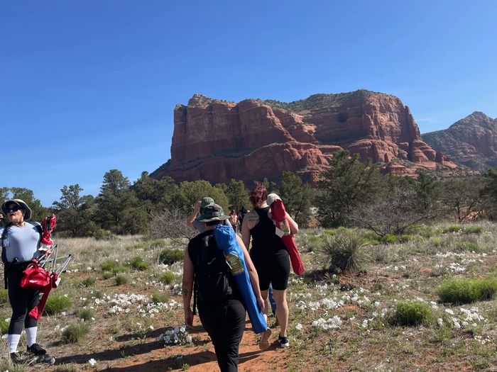 Women hiking in Sedona, Arizona.