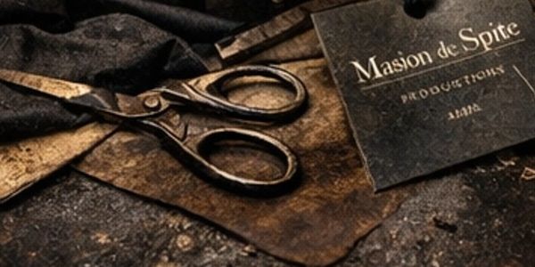 Rustic gift boxes tied with black ribbon and vintage scissors.