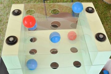 3D Tic Tac Toe is a 3 layer game board, players need to get 3 balls in a row in any direction to win