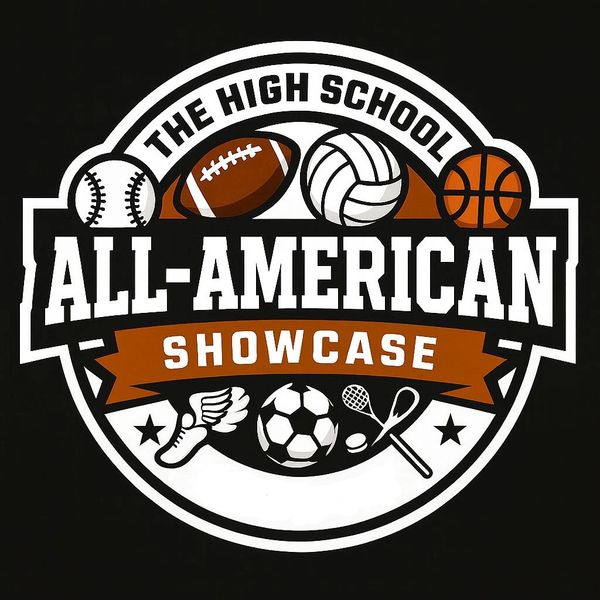 Logo for The High School All-American Showcase featuring multiple sports icons.
