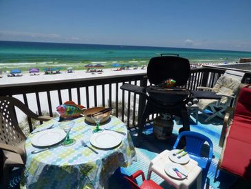 Second Floor Deck has a perfect view of Destin's pristine beach with a grill and free propane.