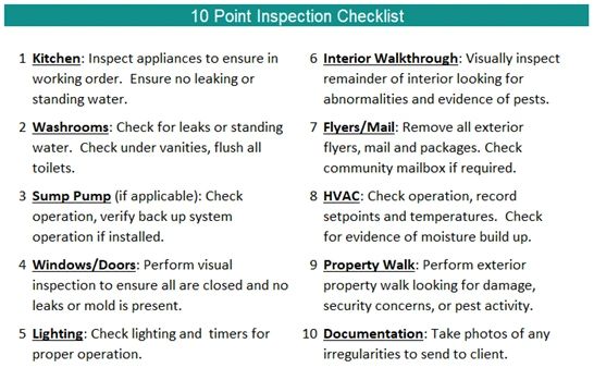 Inspection Checklist for your Home