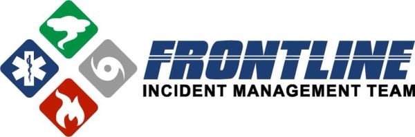 Logo of Frontline Incident Management Team with emergency-related symbols.