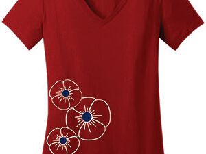 Poppy Flower V-Neck