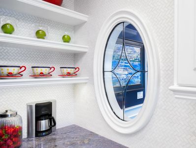 Elegant bathroom with oval window