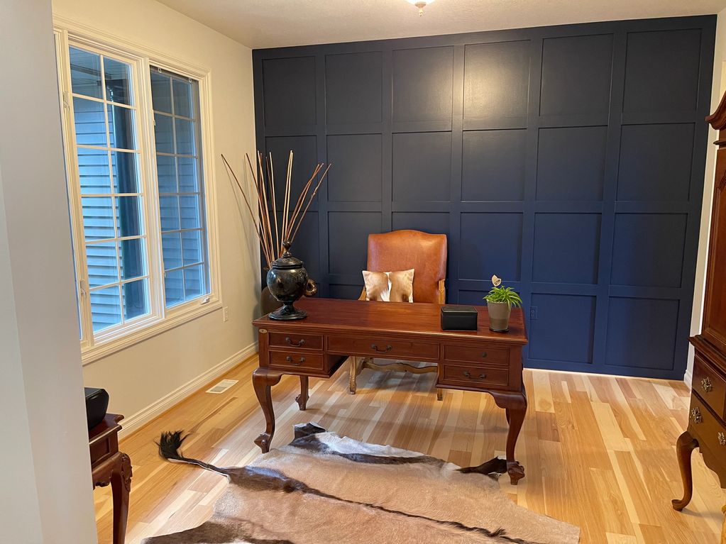 Navy accent wall 