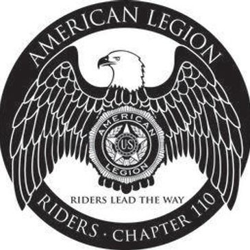 American Legion Riders Chapter 110 emblem with eagle and text.