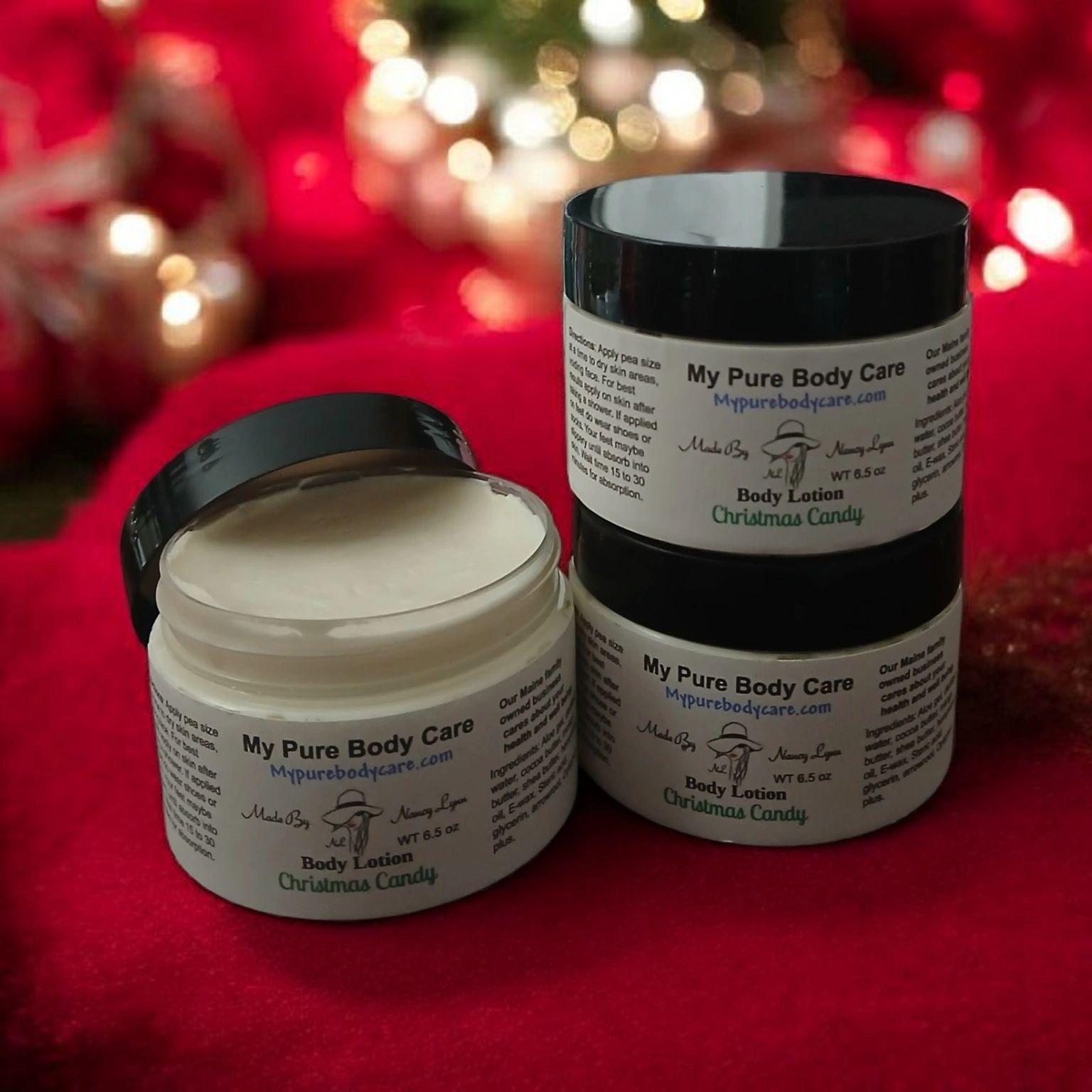 Moisturizing Christmas Candy fragrance body lotion. 