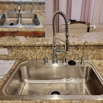 kitchen or bathroom faucet replacement or installation