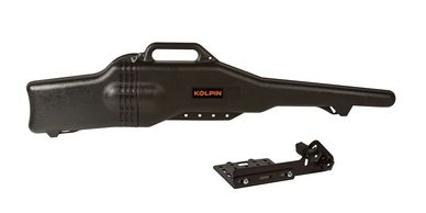 Black Kolpin hard rifle case with mounting bracket.
