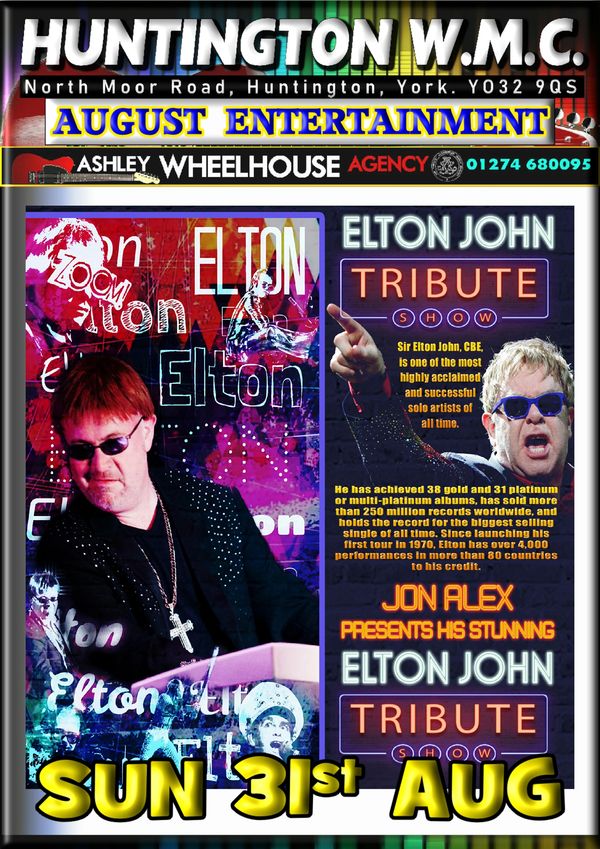 Elton John Tribute York
Huntington music
Live music
Gig in Huntington
Huntington Working Men's Club