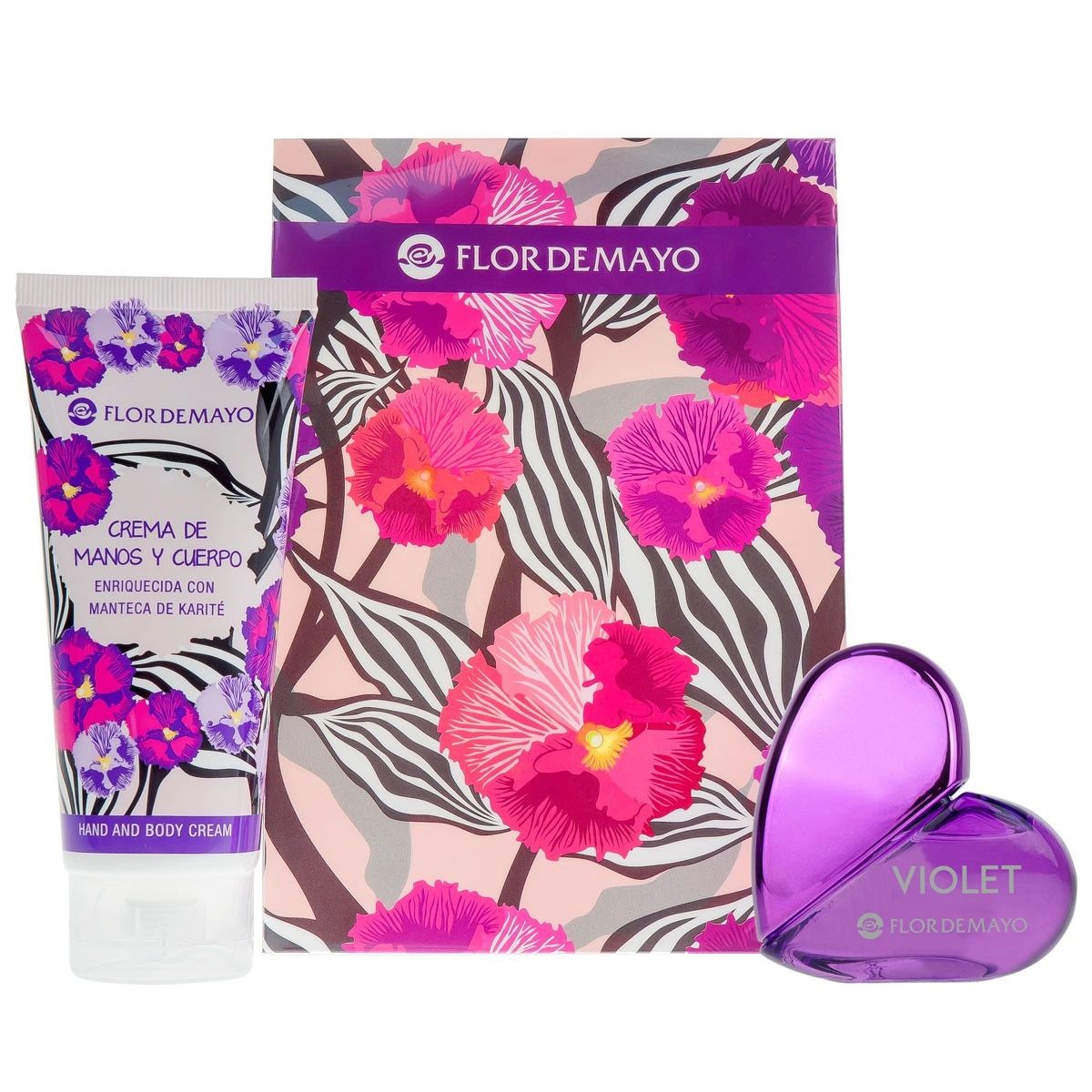 FLOR DE MAYO CRYSTAL PURPLE FLOWER SET GIFT PACK Cuore Violet Eau de  Toilette 20ml, Shea