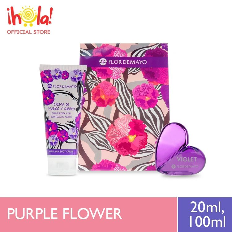 FLOR DE MAYO CRYSTAL PURPLE FLOWER SET GIFT PACK Cuore Violet Eau de  Toilette 20ml, Shea