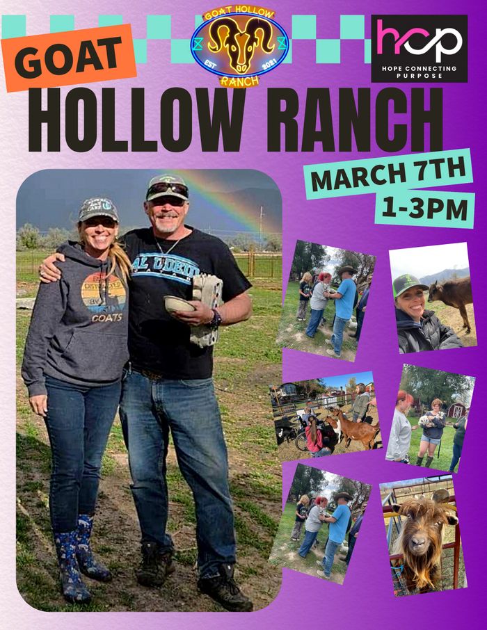 Hope connecting purpose and goat Hollow Ranch animal emotional support farm tour.