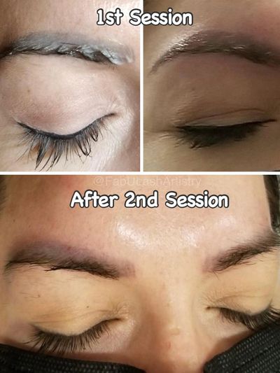 eyebrow fading session results