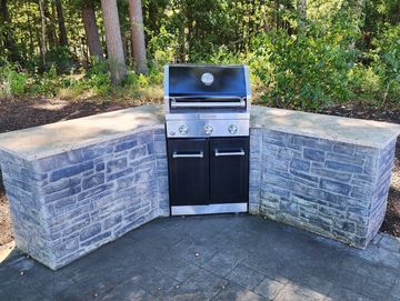 Outdoor countertop islands and grill. The basic outdoor kitchen island.