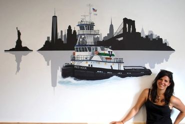 Mural in Vane Brothers'  Red Hook, Brooklyn conference room.