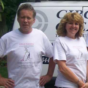 Garry & Pippa , proprietors of Circle Cleaning & All Round Cleaning our partner company.