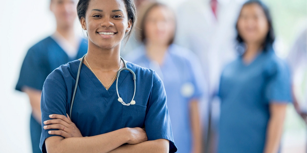 Team of home care nurse & aides