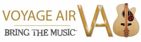 Voyage Air logo featuring a guitar and the slogan 'Bring the Music'.