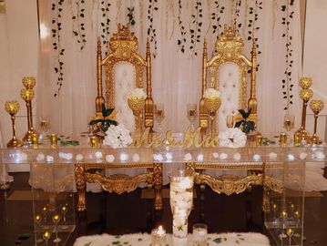 King/Queen Throne Chair Rental Gold & White