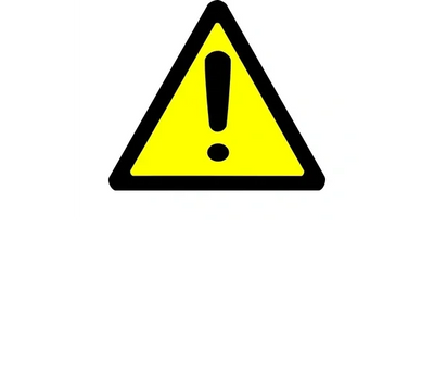 Yellow warning triangle with explanation point in the center