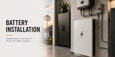 Battery installation for home energy storage.