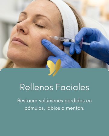 Procedimiento de rellenos faciales para restaurar volumen en el rostro.