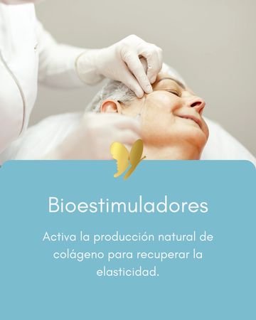 Tratamiento facial con bioestimuladores para mejorar la elasticidad de la piel.