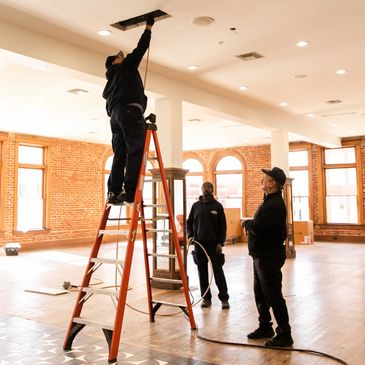 Commercial air duct cleaning service being performed here in Oklahoma. 