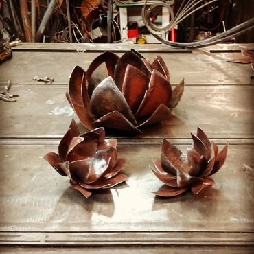 decorative steel water lilies