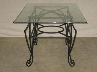 Baroque style forged and fabricated steel table base