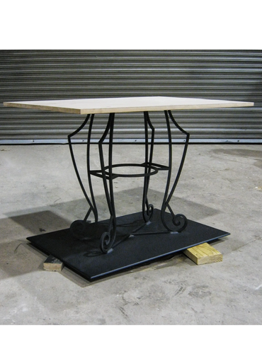Baroque style forged and fabricated steel table base