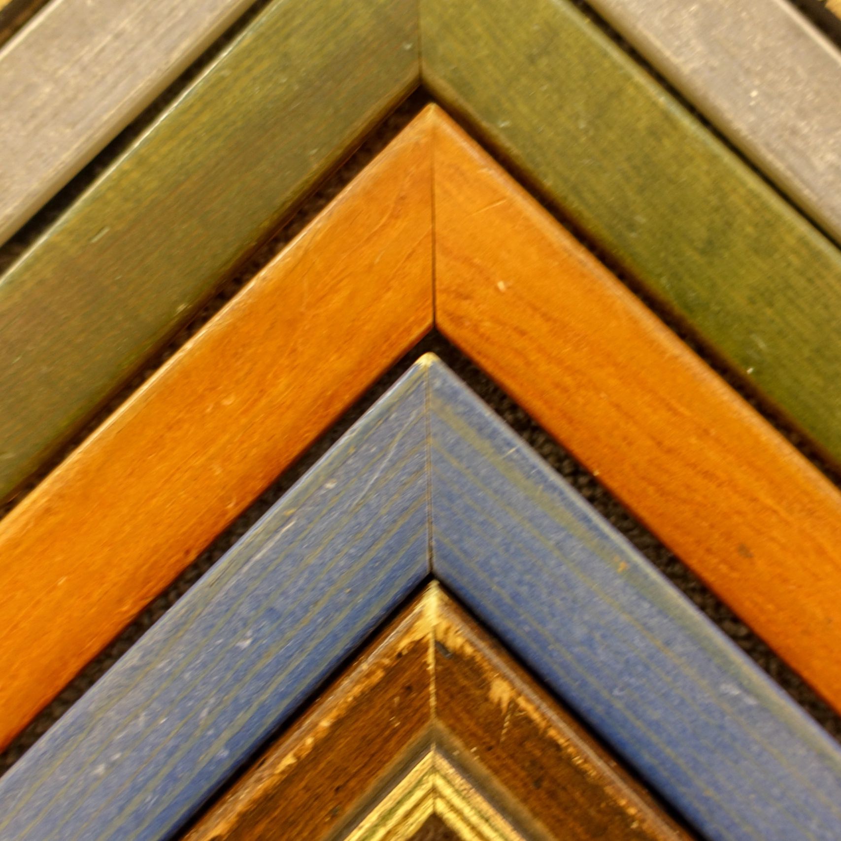 colored wooden frames